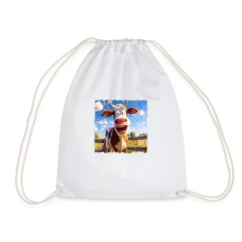 Funny Cow - Drawstring Bag - white - Front