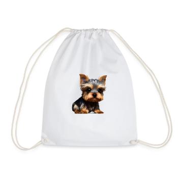Dog Owner Yorkshire Terrier Puppy Dog - Drawstring Bag - white - Front