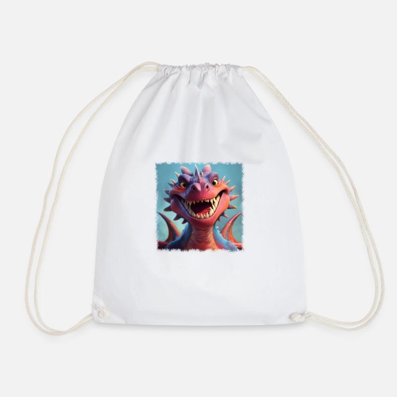 cooler Drache - Turnbeutel - Weiß