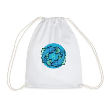 Zodiac - Star Sign - Pisces - pos - Turnbeutel - Weiß - Vorne