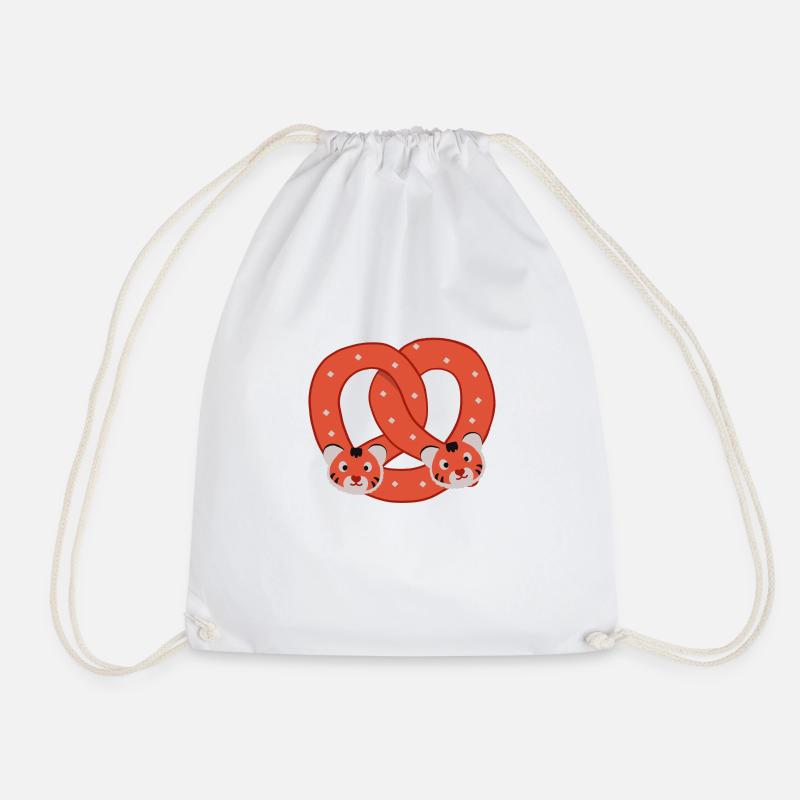 Tiger Pretzel - Drawstring Bag - white