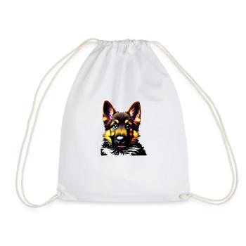 Dog Owner German Shepherd Puppy - Drawstring Bag - white - Front