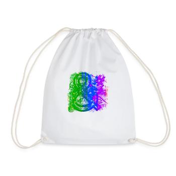 Graffiti style Splash hip hop colors painter color - Drawstring Bag - white - Front