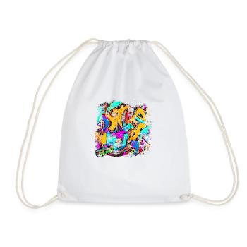 Graffiti style Splash hip hop colors painter color - Drawstring Bag - white - Front