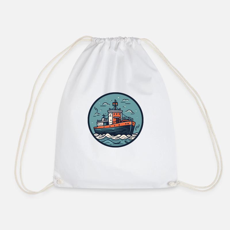 Schiff, Schiff, Boot, Yacht, Gale - Turnbeutel - Weiß