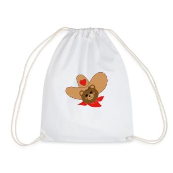 Western bear - Drawstring Bag - white - Front