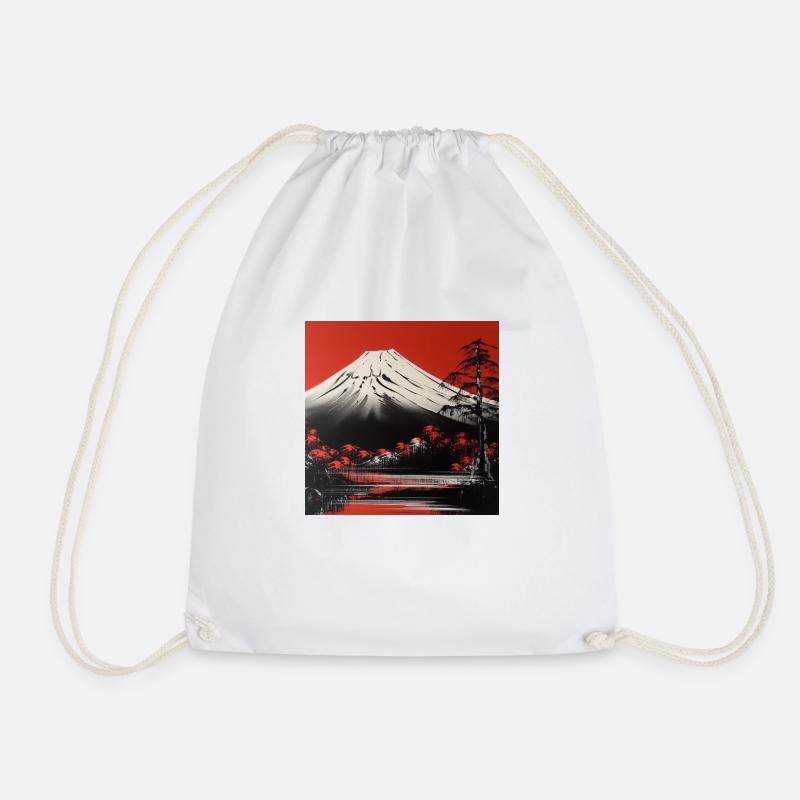 Mountain romance on Mount Fuji - Drawstring Bag - white
