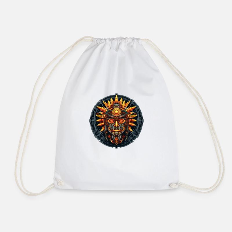 Aztekischer Steampunk - Turnbeutel - Weiß