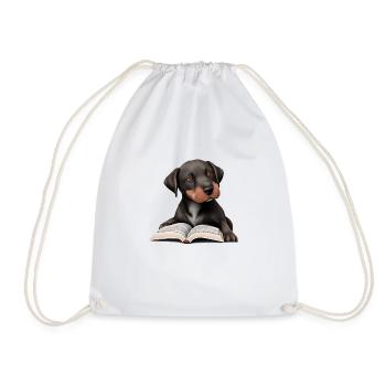 Labrador owner book Labrador Retriever read - Drawstring Bag - white - Front