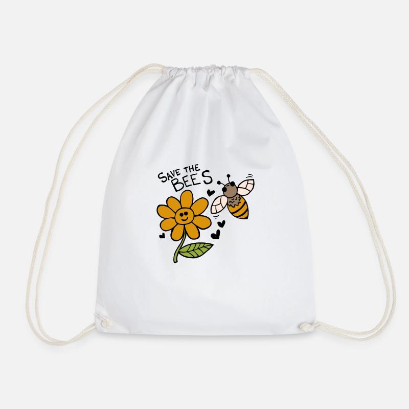 Save The Bees - Drawstring Bag - white