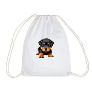 Puppy Rottweiler Dog Rottweiler Puppy Dogs - Drawstring Bag - white - Front