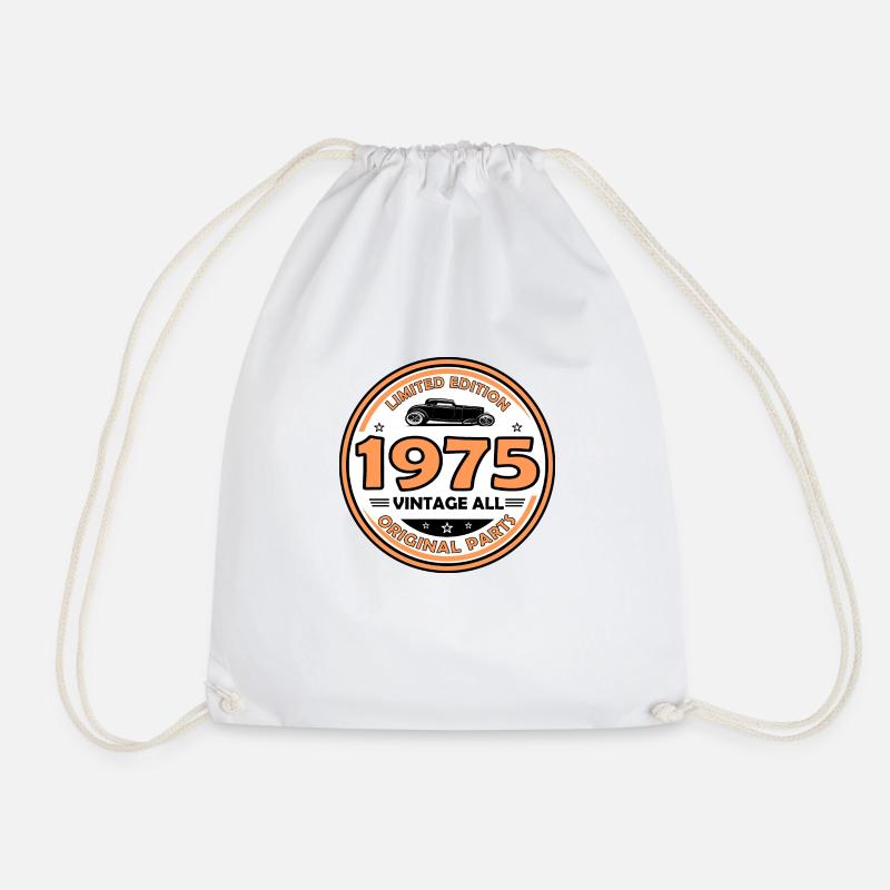 vintage 1975 - Drawstring Bag - white