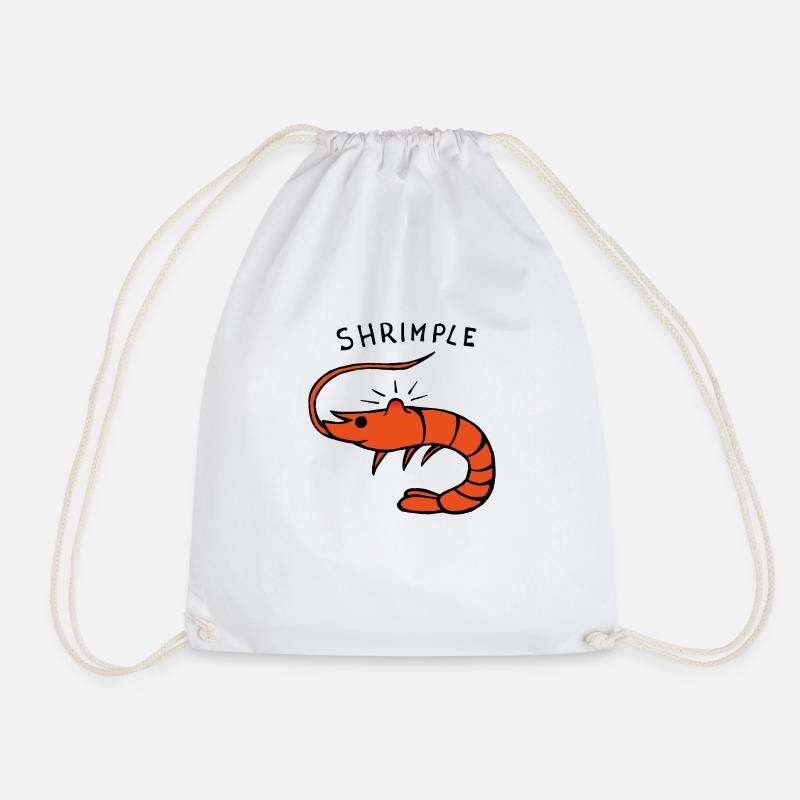 Shrimple Pimple Shrimp (White) - Drawstring Bag - white