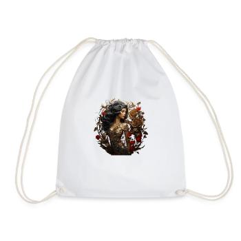 Mysterious lady in Art Deco - Drawstring Bag - white - Front