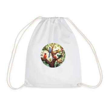 Colorful Birds - Drawstring Bag - white - Front