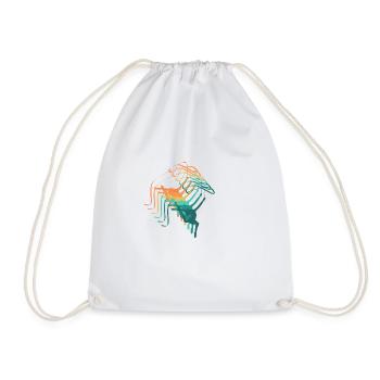 Retro Rhythmic Gymnastics - Drawstring Bag - white - Front