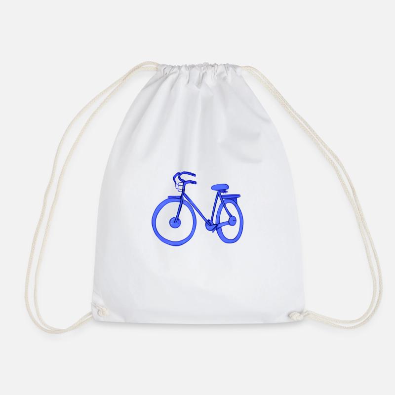 Bicycle - Drawstring Bag - white