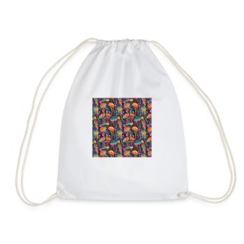 Méduses Modèle sans couture Vie marine Océan Aquatique - Sac de sport léger - blanc - Devant