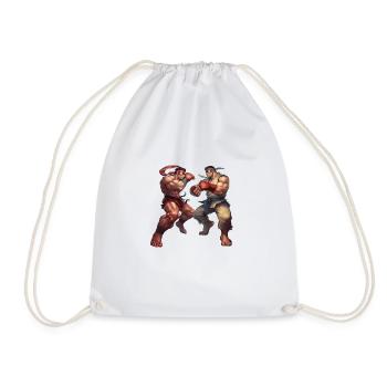 Dynamische Designs im Streetfighter-Stil für den Kampf - Turnbeutel - Weiß - Vorne