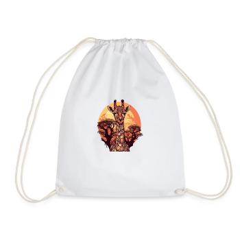 Aki the giraffe - Drawstring Bag - white - Front