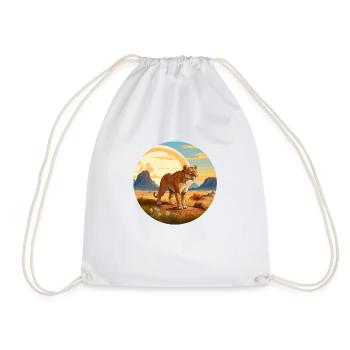 Lioness - Drawstring Bag - white - Front