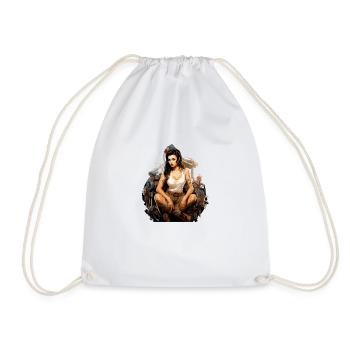 Pinup Astrid mechanic - Drawstring Bag - white - Front