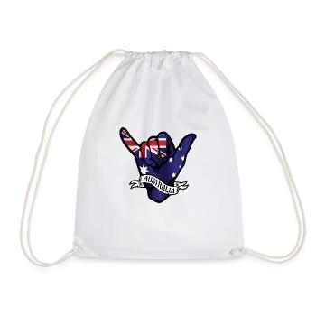 Australia Shaka - Drawstring Bag - white - Front