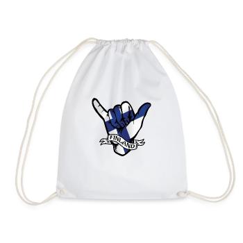 Finland Shaka - Drawstring Bag - white - Front