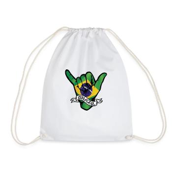 Brazil Shaka - Drawstring Bag - white - Front