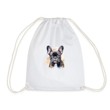 Cute French Bulldog - Drawstring Bag - white - Front