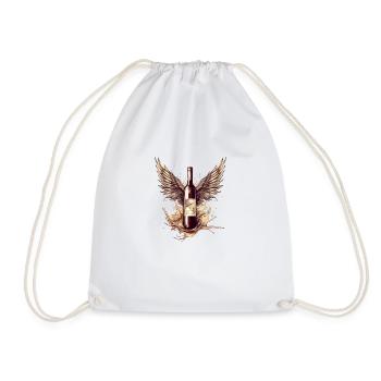 Bottle of winged wine n°1 - Drawstring Bag - white - Front