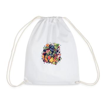 Jiko the fruit monster - Drawstring Bag - white - Front