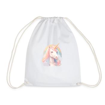 Pink Unicorn Einhorn Gay Pride Rainbow - Turnbeutel - Weiß - Vorne