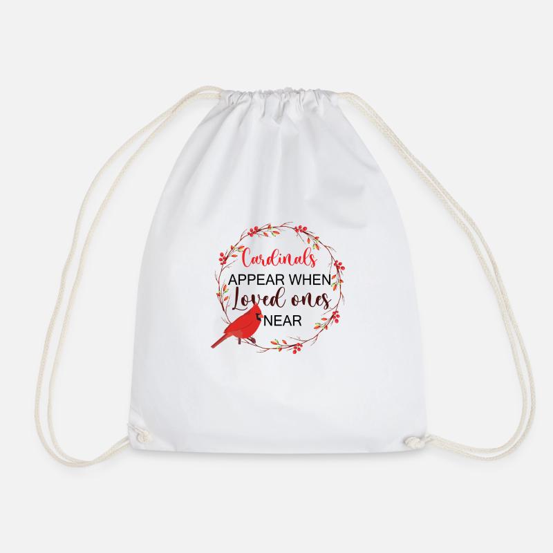 Cardianal Appear When Loved Ones Near - Drawstring Bag - white