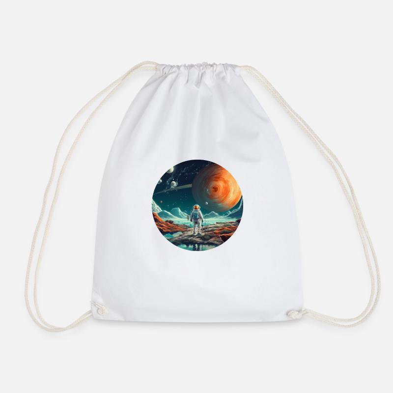 Spaceman um All, Astronauten Geschenk - Turnbeutel - Weiß