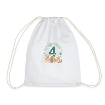 4th anniversary - fourth anniversary animals - Drawstring Bag - white - Front
