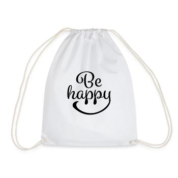 Be Happy - Drawstring Bag - white - Front