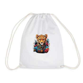 Beautiful cheetah - Drawstring Bag - white - Front