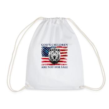 God's Children Are Not For Sale - Lion of Judah - Drawstring Bag - white - Front
