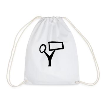 Tree text - Drawstring Bag - white - Front