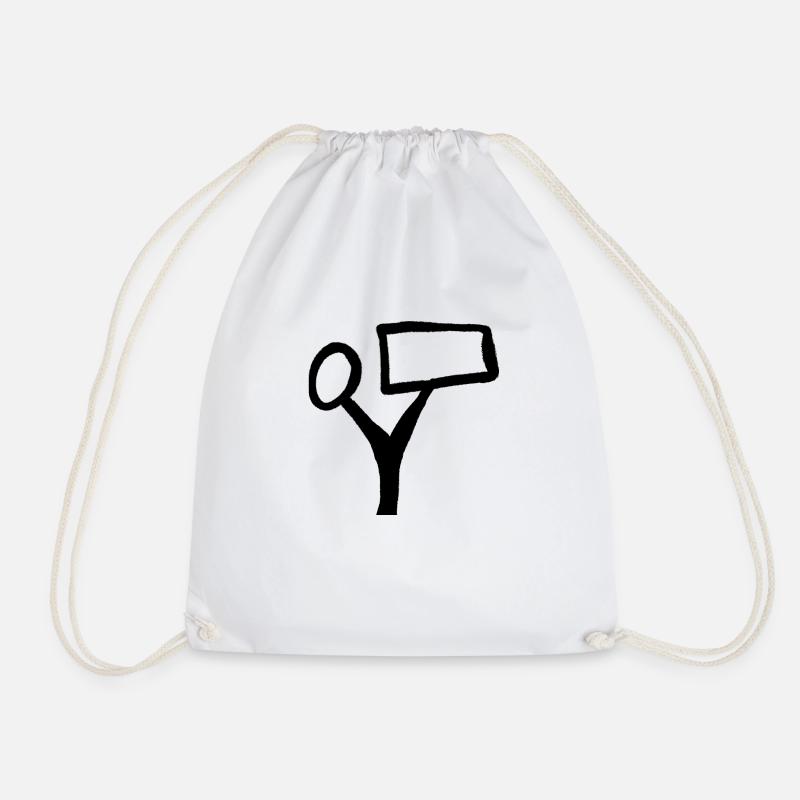 Tree text - Drawstring Bag - white