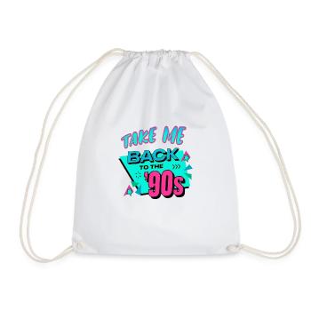 90er Jahre Niedlich 80er Jahre Retro Vintage Lustig Cool Nostalgie - Turnbeutel - Weiß - Vorne