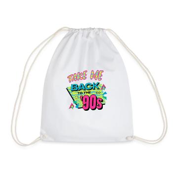 90er Jahre Niedlich 80er Jahre Retro Vintage Lustig Cool Nostalgie - Turnbeutel - Weiß - Vorne