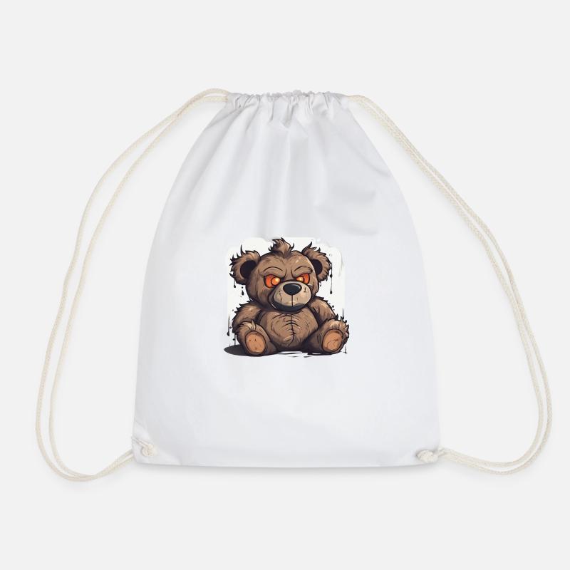 a scary teddy bear - Turnbeutel - Weiß