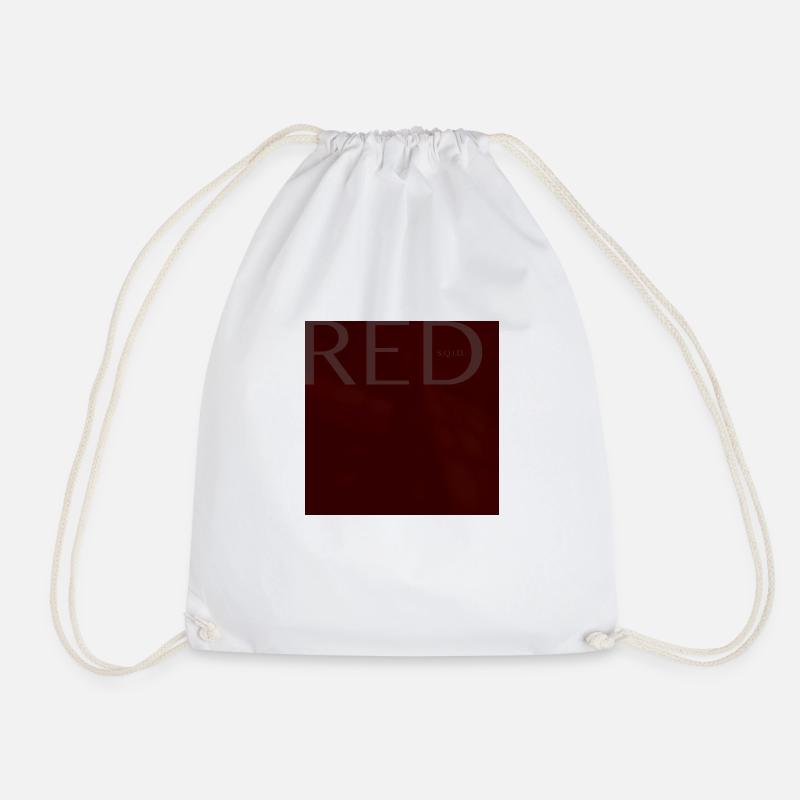 RED - Drawstring Bag - white