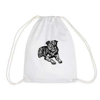 Australian Shepherd - Drawstring Bag - white - Front
