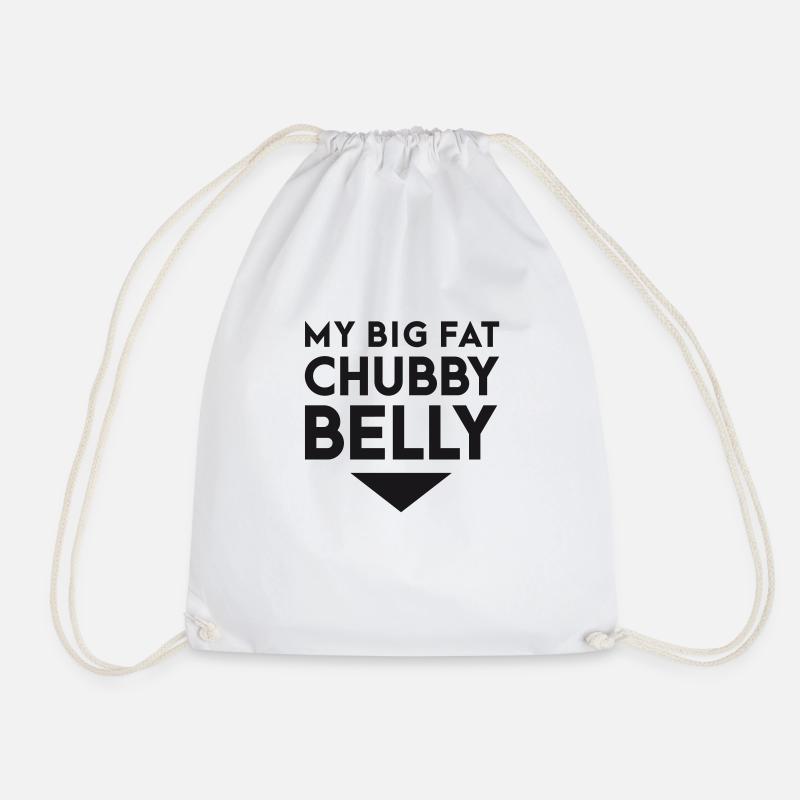 My big fat chubby belly - Drawstring Bag - white