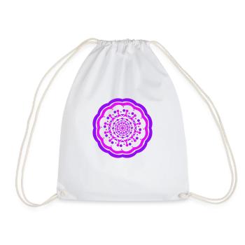 Purple Mandala - Drawstring Bag - white - Front