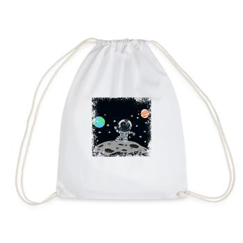 astronaute gris grunge - Sac de sport léger - blanc - Devant