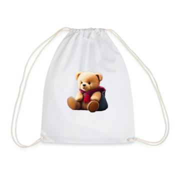 Teddy bear - Drawstring Bag - white - Front